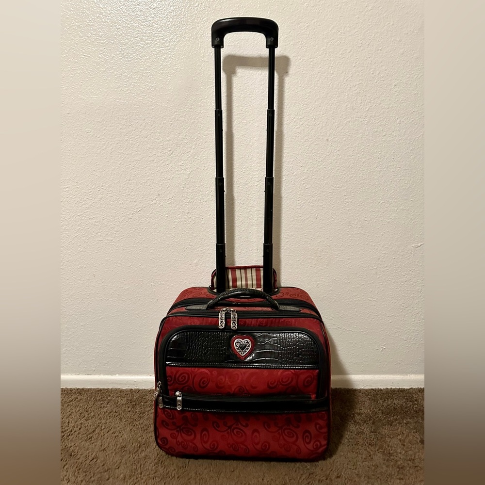 Vintage Brighton Ruby Red Jacquard Black Leather Rolling piece